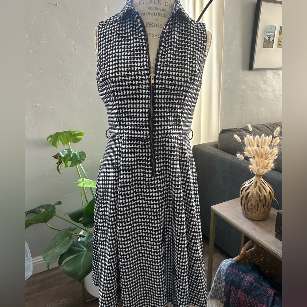 Retro style Shelby & Palmer Black and White Checkered Midi Dress